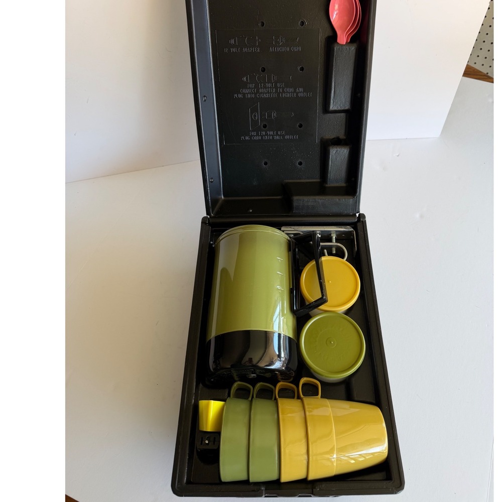 Vintage Empire Kar-N-Home Portable Coffee Maker Kit 12V 120V Travel Set